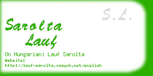 sarolta lauf business card